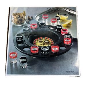 Roulette Game Crystal Clear Game Night Roulette Wheel and Shot Glasses Complete